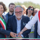 Antonello Colonna taglio del nastro inaugurazione via Labicana